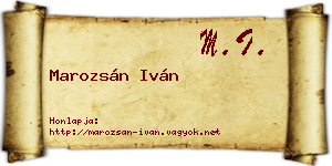 Marozsán Iván névjegykártya